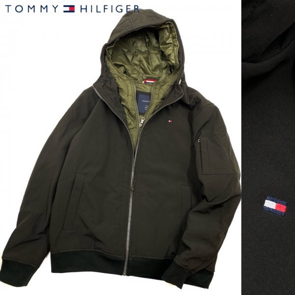 △新品△TOMMY HILFIGER トミーヒルフィガー ダブルジップ ソフトシェル ブルゾン ジャケット 50901-001 黒 カーキ M_画像1