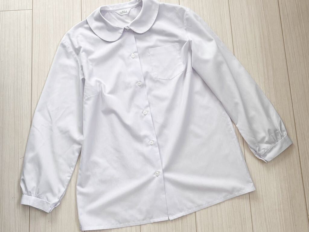 サイズ150 白 シャツ 2枚セット　女の子 長袖 中学　小学　中古品　日本製　ポリエステル65綿35 Blouse Van cool_画像2