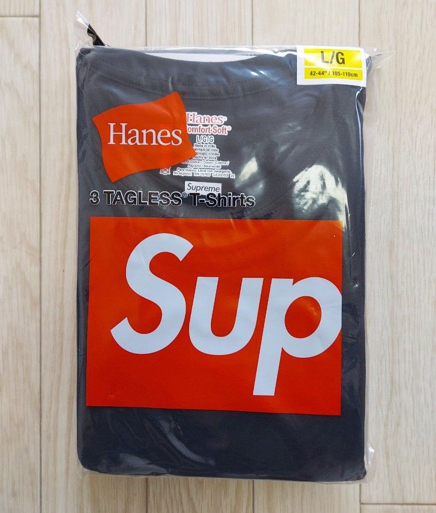 新品！~Supreme~ Hanes　半袖Tシャツ　黒　1枚 シュプリーム ボックスロゴ box Tee ヘインズ  インナー