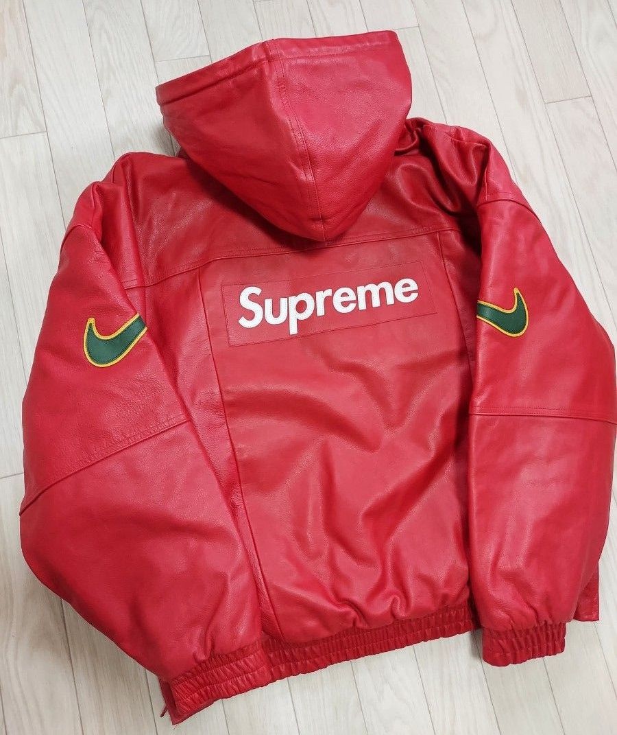 Supreme~ ×NIKE Leather Bomber Jacket Leather Anorak M Supreme~ ×NIKE Leather Bomber Jacket Leather Anorak M
