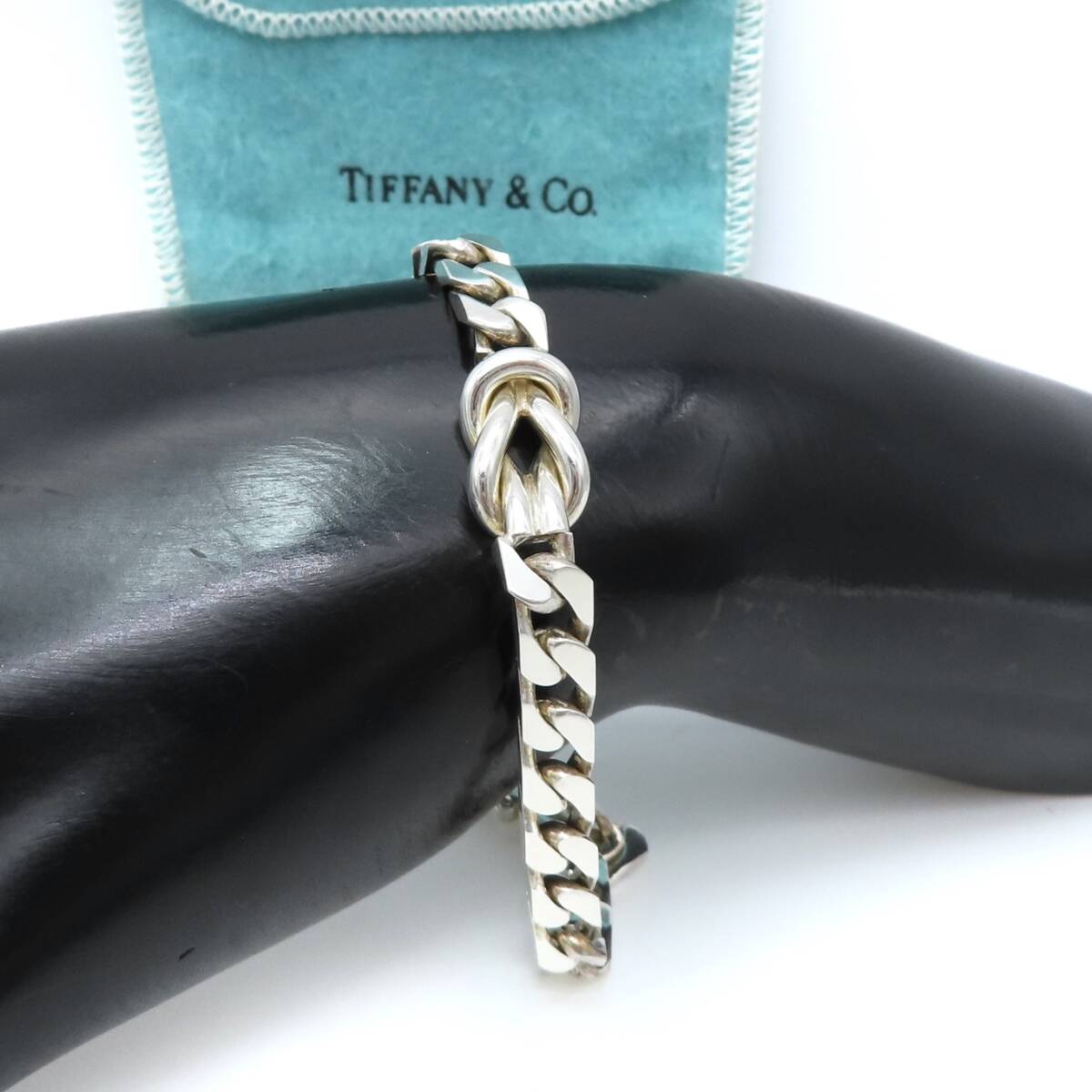  ultimate rare beautiful goods Tiffany&Co. Tiffany flat knot silver bracele SV925 men's chain HH313