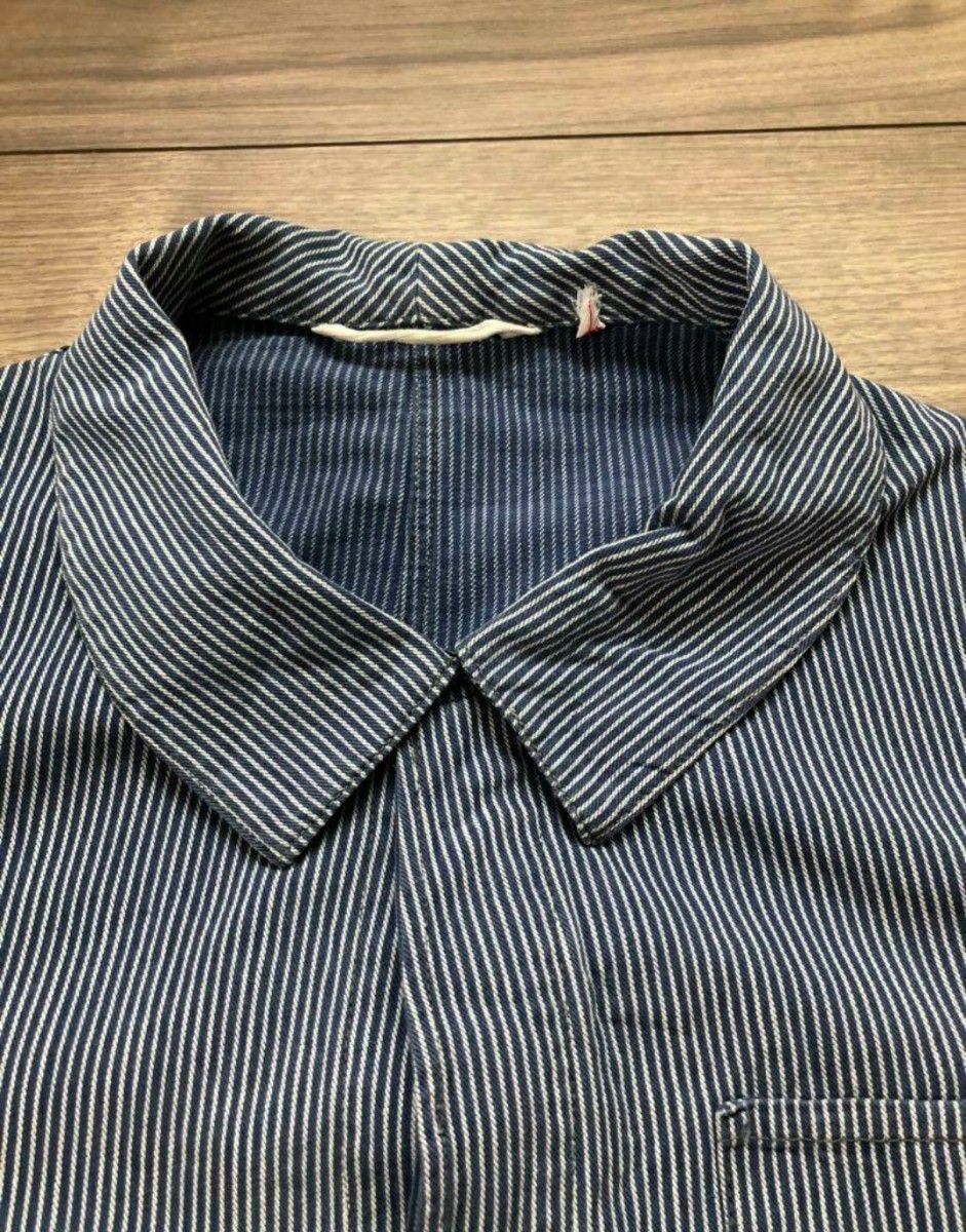 40's~50's ユーロヒッコリーワークジャケット カバーオール丸襟 40's~50's ユーロヒッコリーワークジャケット カバーオール丸襟