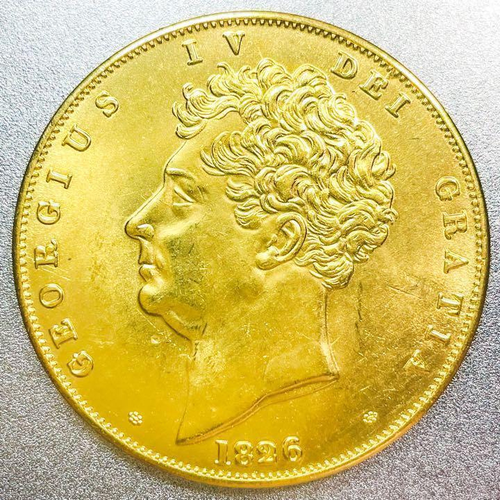 英国 ジョージ4世 5ポンド金貨 1826年　レプリカコイン_画像1
