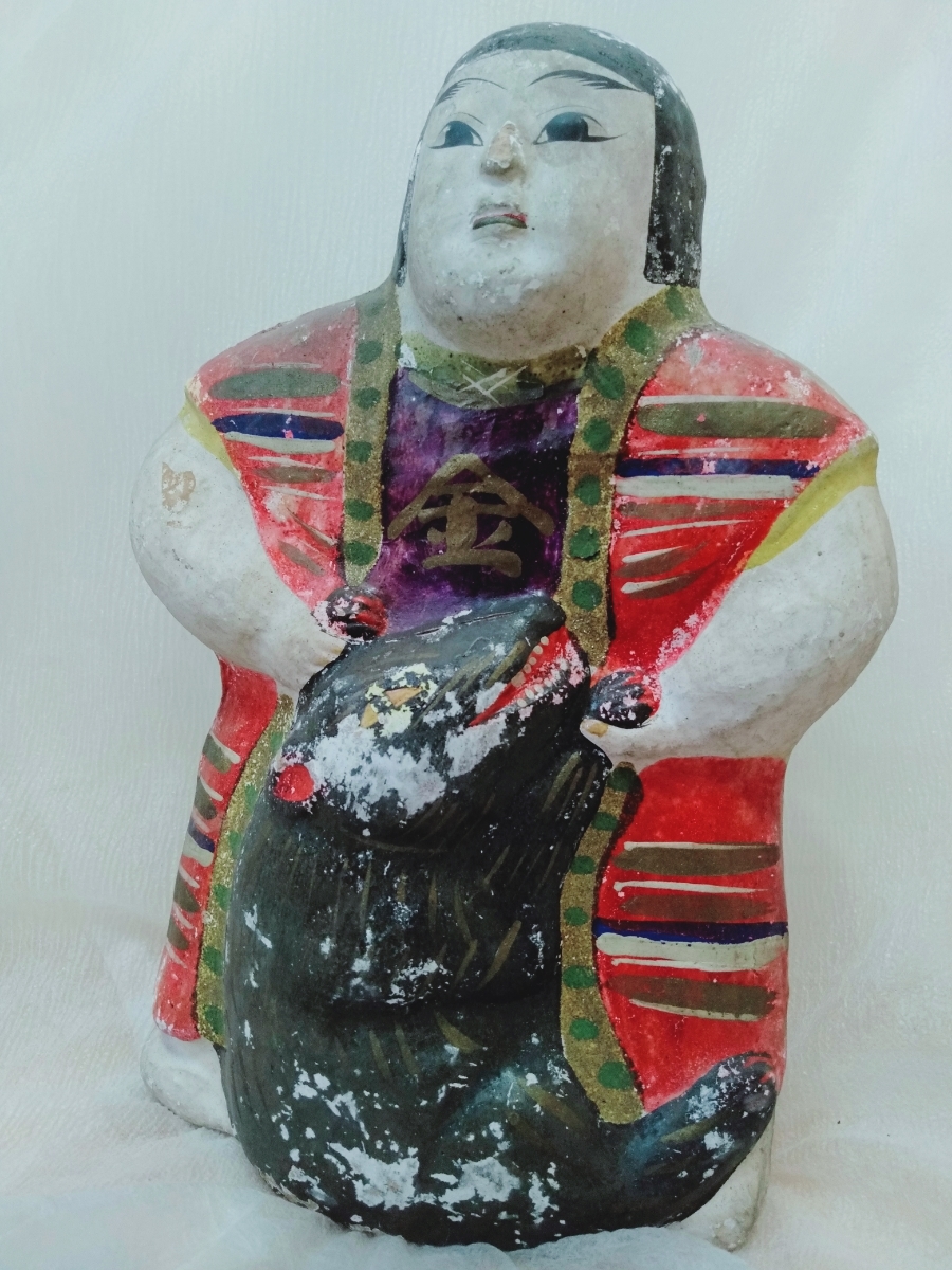 赤井人形郷土玩具土人形金太郎熊29cm 日本人形置物190311 | JChere雅虎