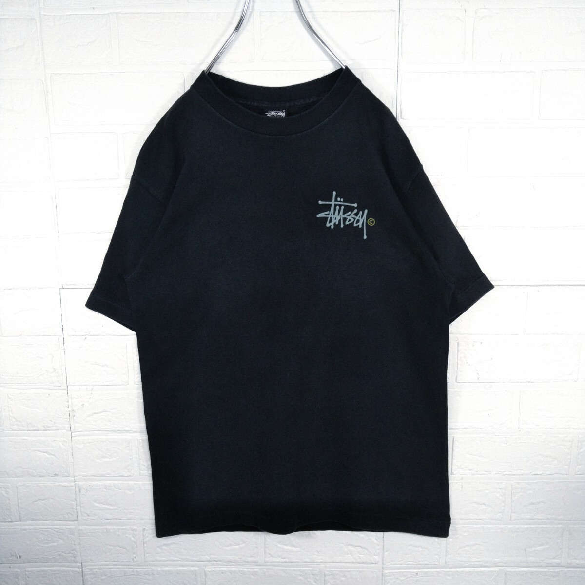 【STUSSY】80s'USA製 黒タグ vintage ビッグロゴ　Tシャツ