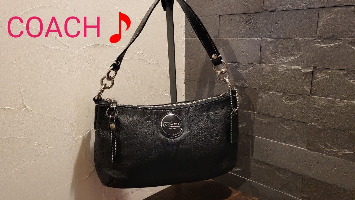 COACH 　ハンドバッグ　大人気ブラック系 　シグネチャー 黒　