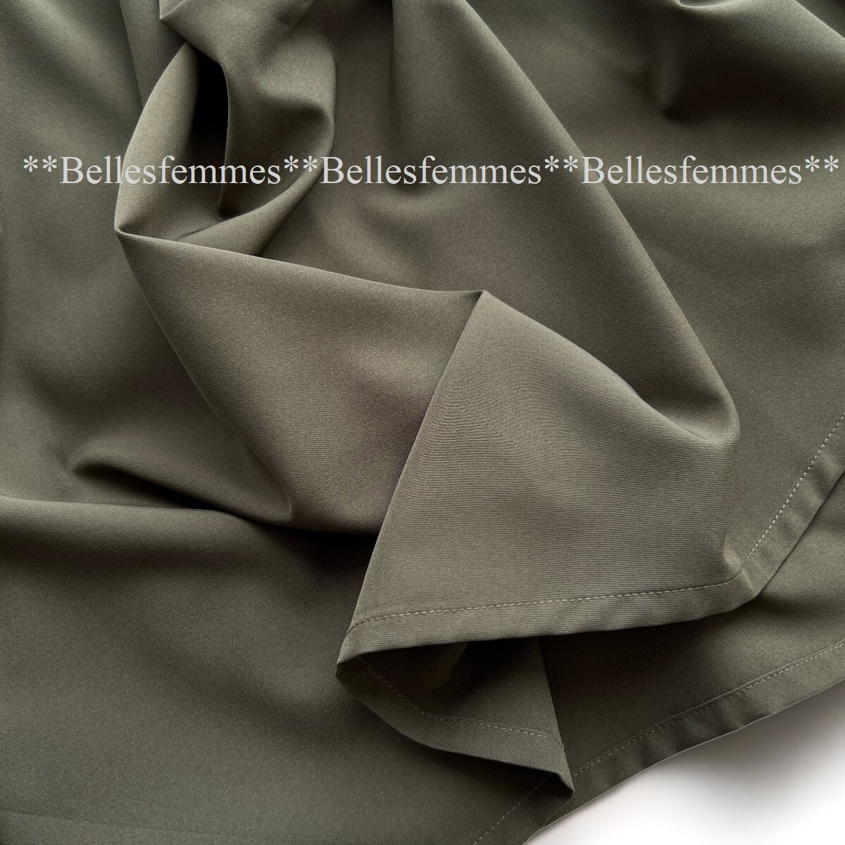 ★Belles*★送料185円★新品M～L対応★*春チュニック*たっぷりギャザーと個性派タックデザイン*異素材切替ふんわりチュニック*554カーキ_画像5