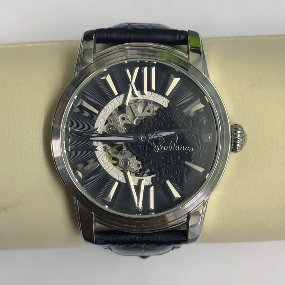 OROBIANCO オロビアンコ メンズ 腕時計 21石 機械式 自動巻き ブラック文字盤 OR-0011-5_画像10