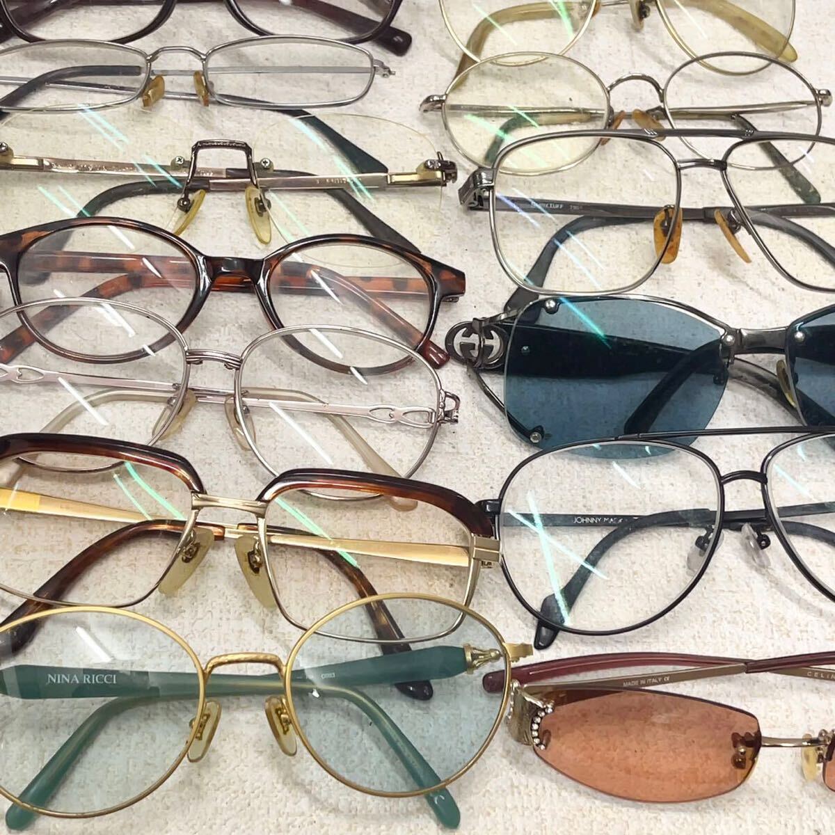 1円 メガネ サングラス 眼鏡 40点まとめ 大量セット ブランド多数 ヴィンテージ レトロ アンティーク ケース付き 現状品 メンズ レディース_画像6
