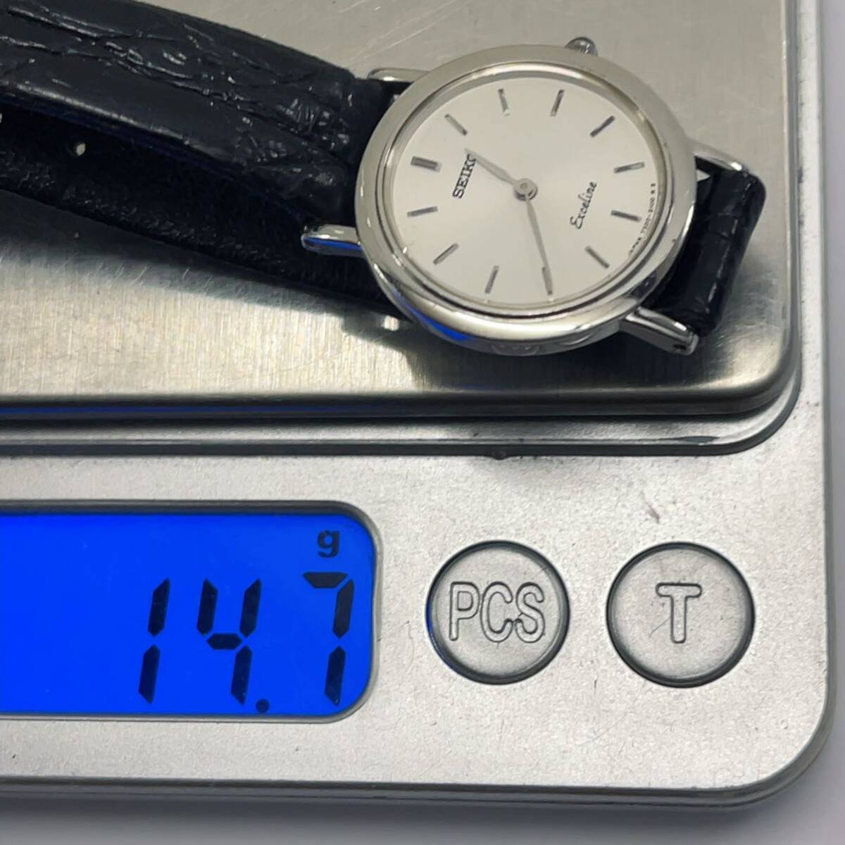 SEIKO EXCELINE K18 18KT ホワイト 金無垢 セイコー エクセリーヌ クォーツ レディース腕時計 電池切れ 7320-0450_画像10