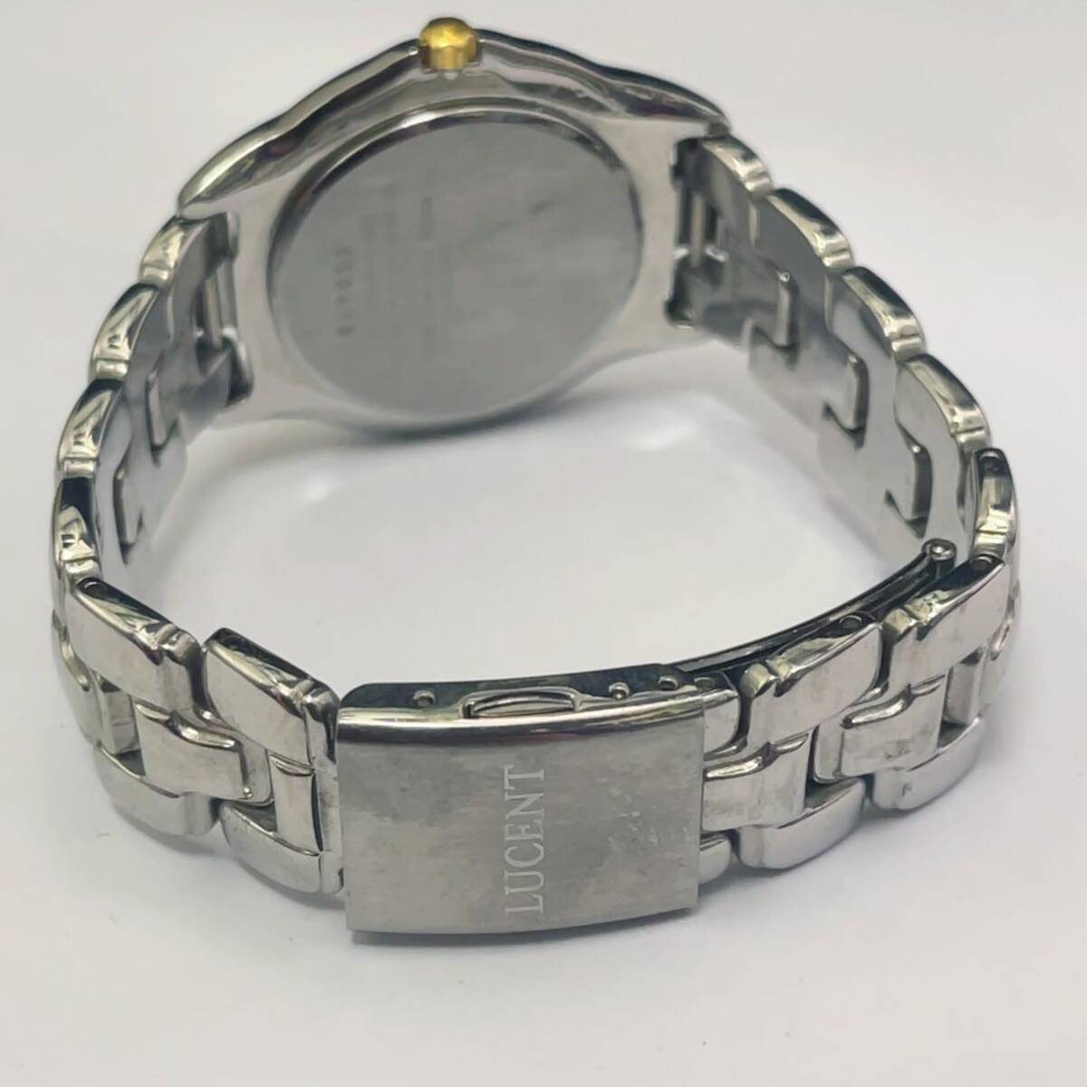 SEIKO セイコー LUCENT メンズ腕時計 デイト クォーツ コンビカラー ホワイト文字盤 7N01-6750 稼働品の画像10