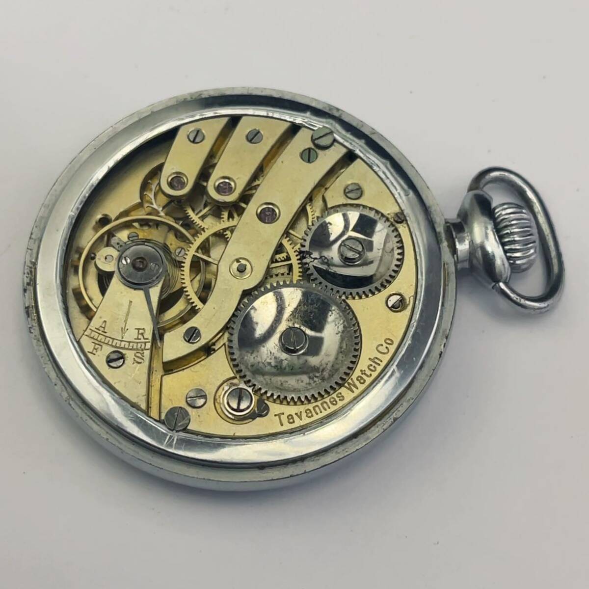 アンティーク TAVANNES WATCH 懐中時計 スモセコ 機械式 手巻き 稼働品 の画像3
