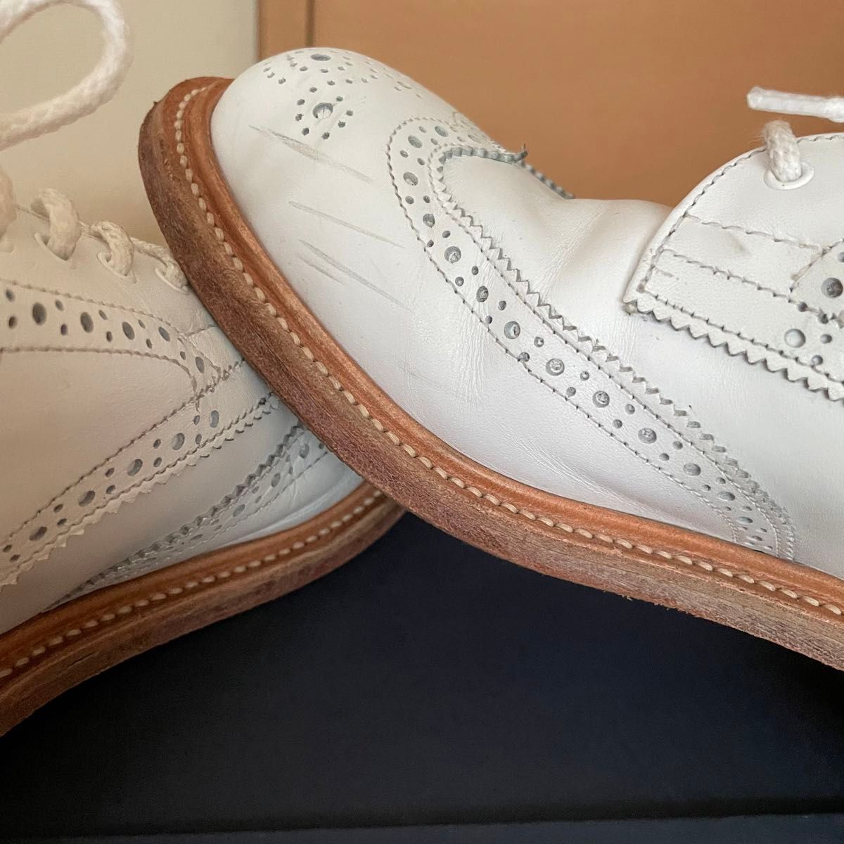 Tricker's トリッカーズ ANNE BROGUE SHOE 白 ホワイト