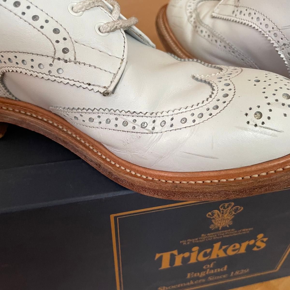 Tricker's トリッカーズ ANNE BROGUE SHOE 白 ホワイト