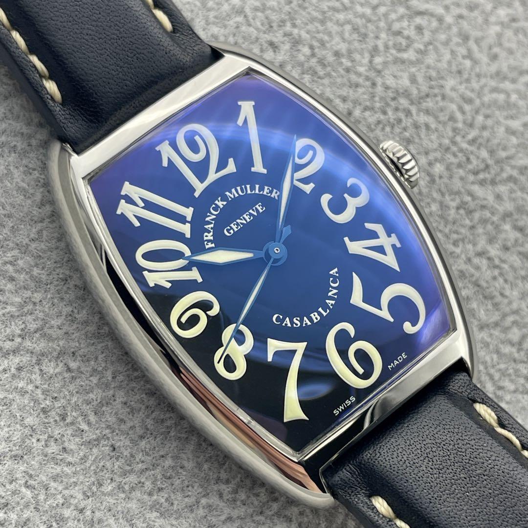 T635 分解整備・磨き済 FRANCK MULLER フランクミュラー カサブランカ 2852 黒文字盤×黒ストラップ オート 自動巻 機械式 腕時計の画像1