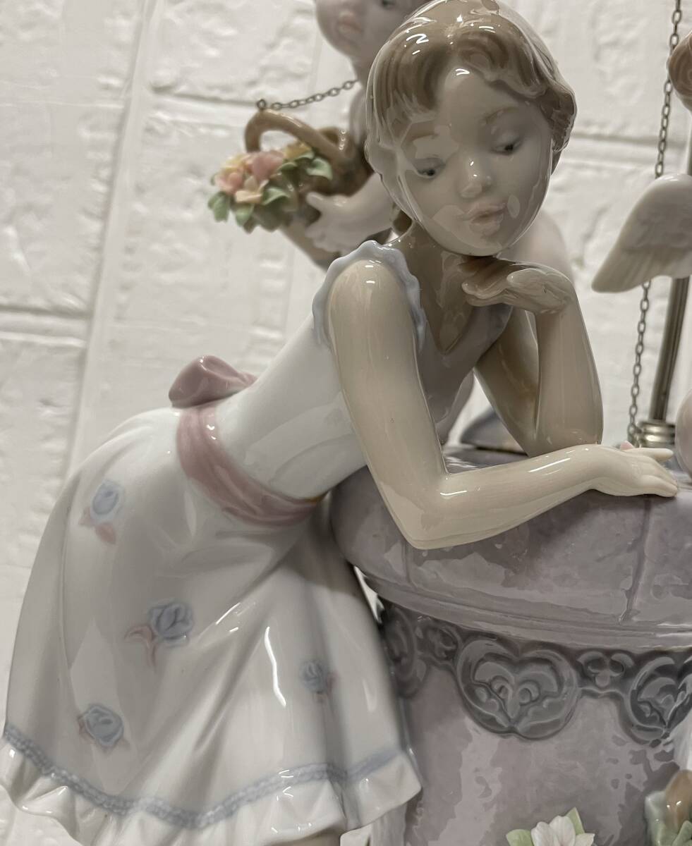 LLADRO リヤドロ 幸せを運ぶ天使たち 台座付 陶器 人形 天使 インテリア 限定品 No.305 長期保管品 注目 ９９円スタート_画像2