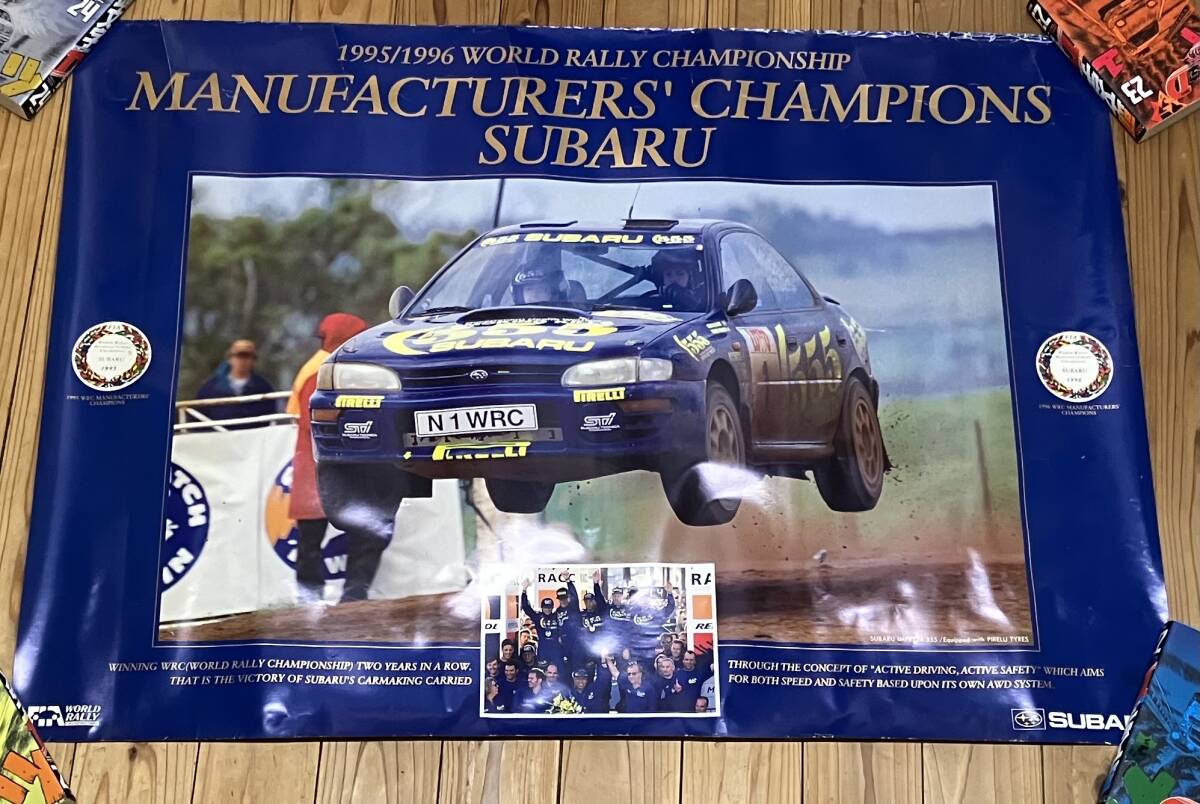 非売品 スバル 555ワールドラリーチーム インプレッサWRC 1996年 コンストラクターズタイトル2連覇記念 ビッグポスター マクレー GC8_画像1