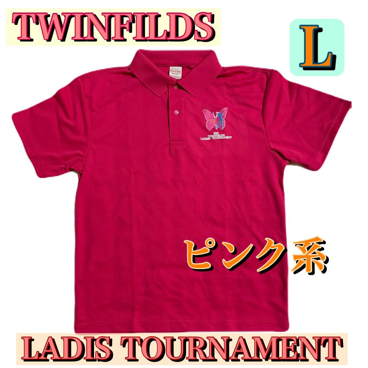 ポロシャツ 【新品未使用】ゴルフウェア 2016 TWINFILDS LADIS TOURNAMENT ピンク色 Lサイズ メンズ