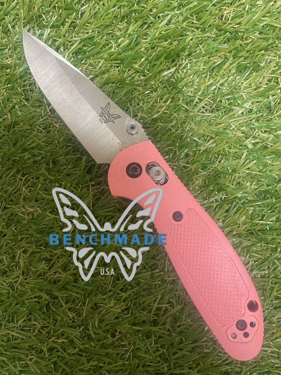 BENCHMADE #033 Mini Griptilian 556 Pink ベンチメイド フォールディングナイフ 折りたたみナイフの画像1