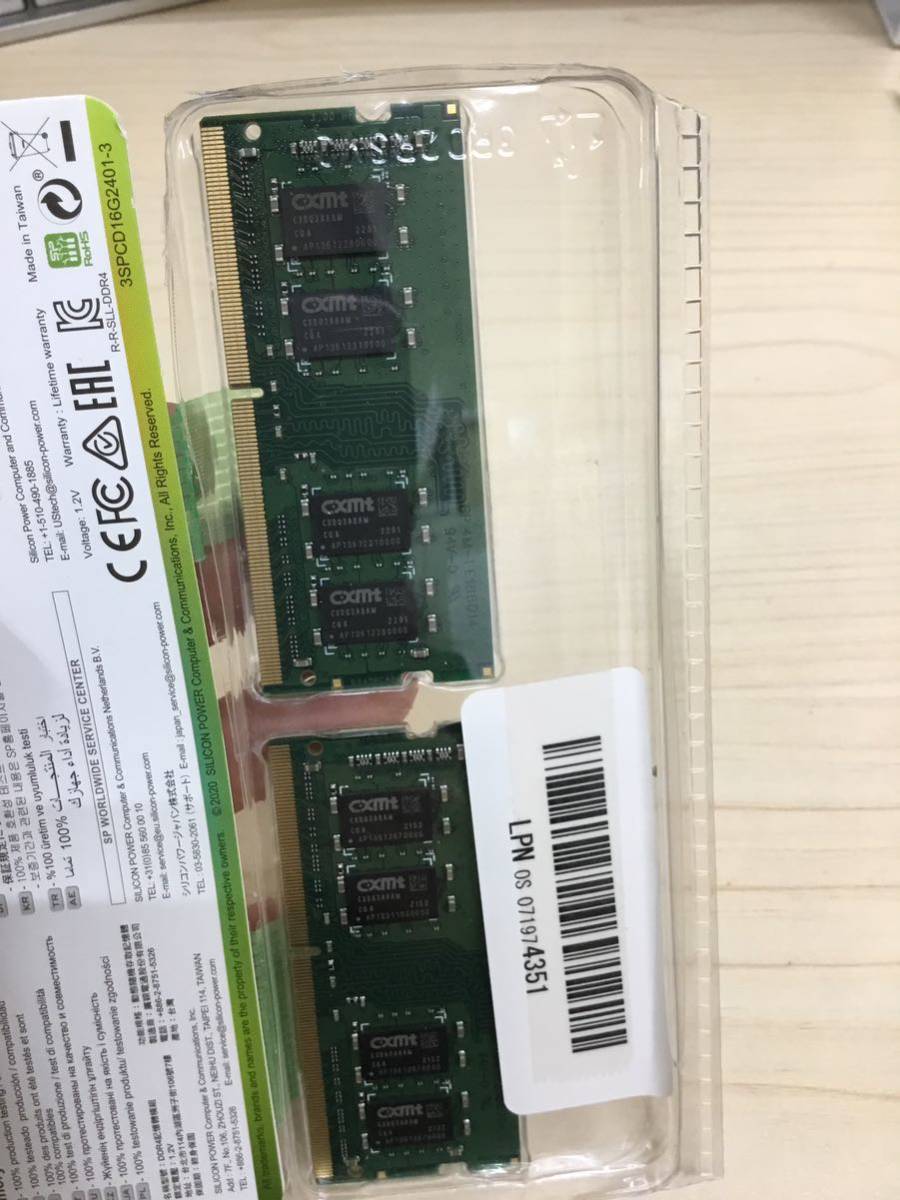 [T][4257]PC периферийные устройства память модуль SP производства DDR4 2400 16GB(8GB×2) вскрыть завершено не использовался 