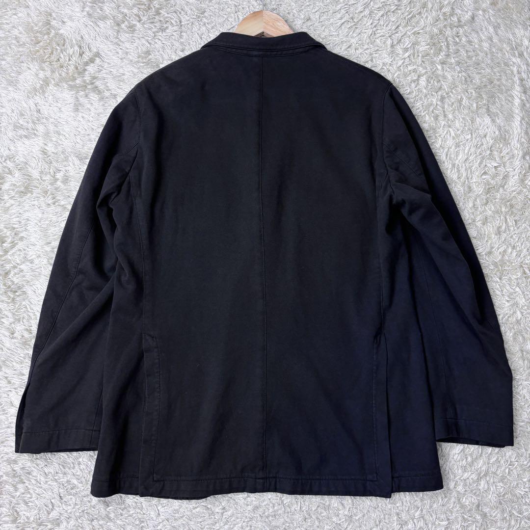 超希少◎50(XL位)/ボリオリ/COAT テーラードジャケット アンコン サマー 背抜き 大きいサイズ コットン 黒 BOGLIOLI コート 綿 ブラック 3Bの画像3