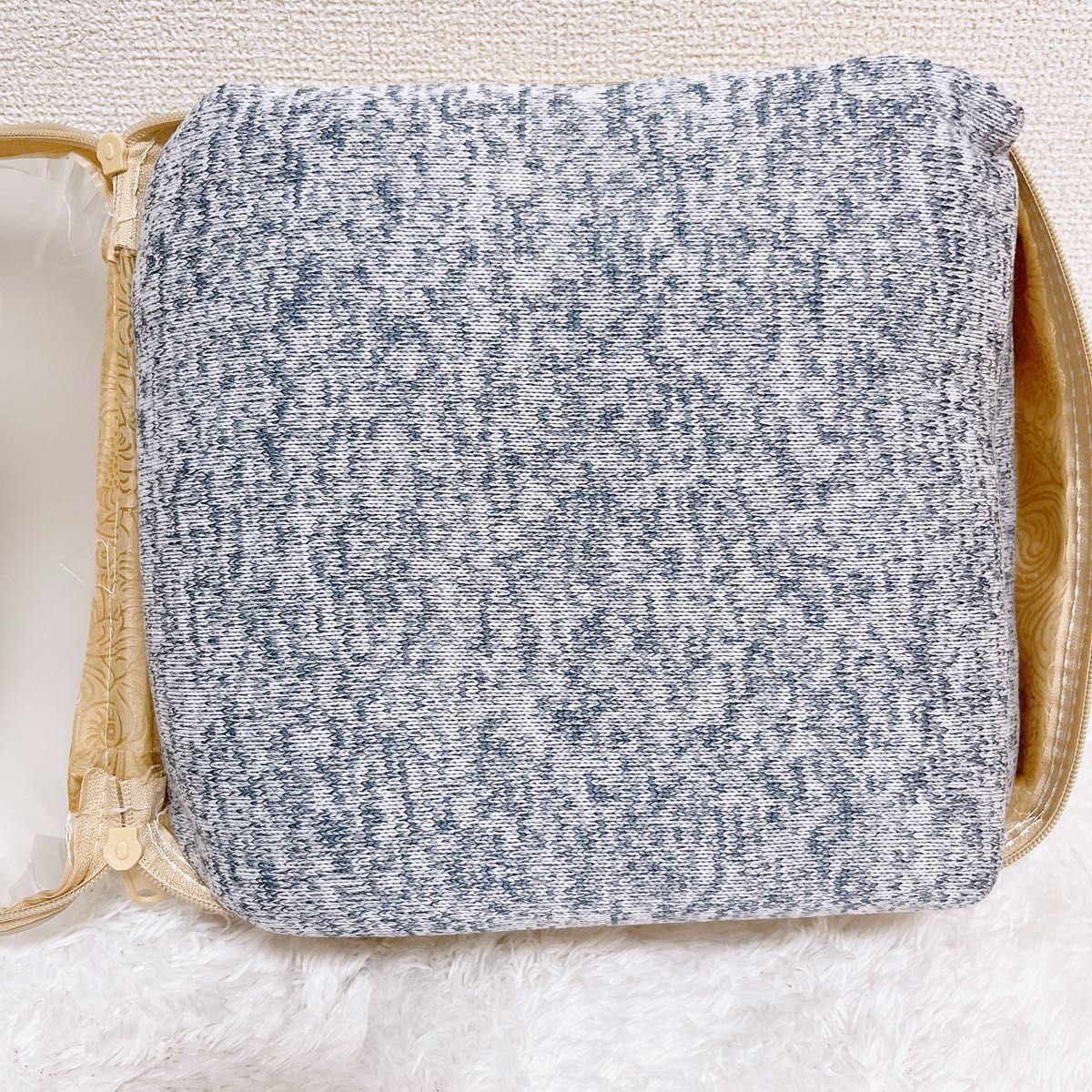 2-2 未使用品 プレミアムブランケット 毛布 洗える ホームクリーニング 140×200 シングル ミックスライトブルー