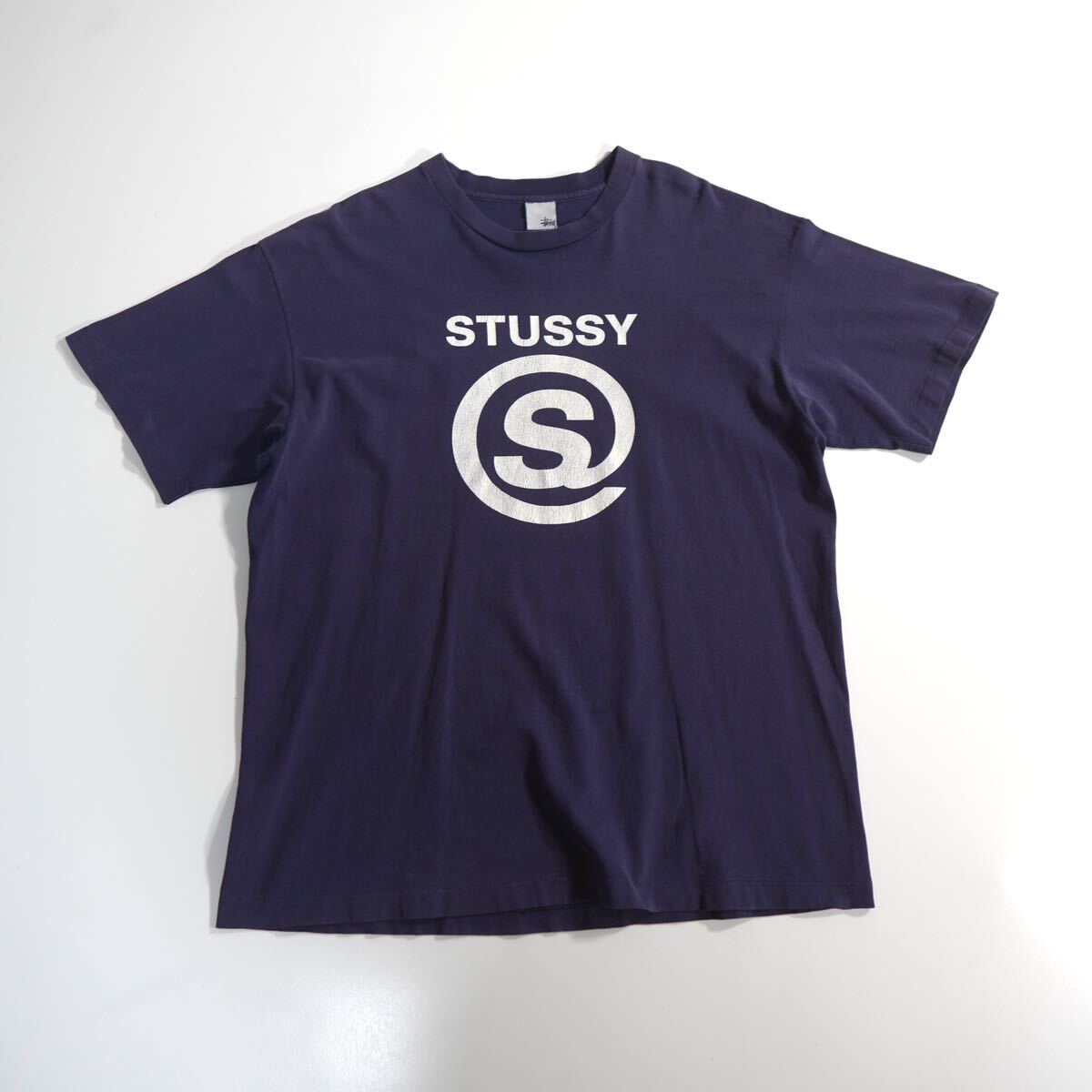 希少 USA製 銀タグ 2000年代初期 OLD STUSSY Tシャツ XLサイズ シングルステッチ ネイビー ロゴ 古着 ヴィンテージ_画像2