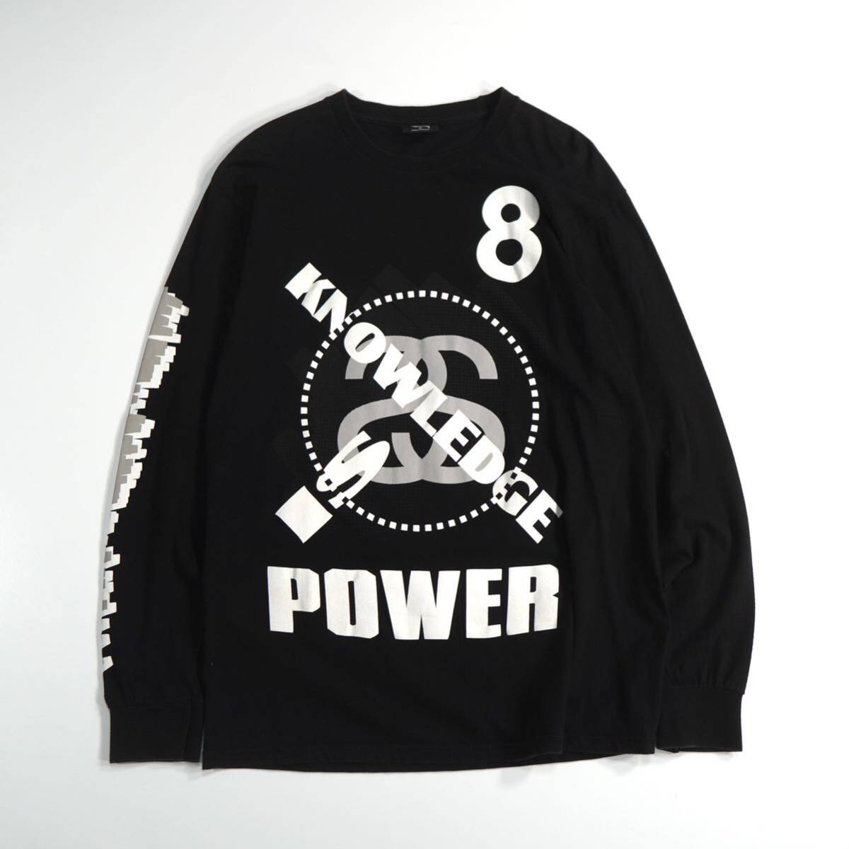 希少 OLD STUSSY ステューシー ロンT 8ボール Mサイズ 長袖 Tシャツ 両面プリント アームプリント ロゴ 黒 古着 ヴィンテージ ブラック_画像2