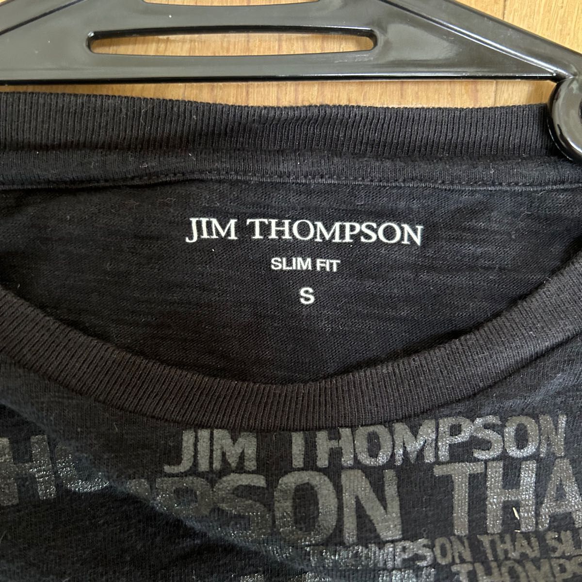 JIM THOMPSON ジムトンプソン　総柄ロゴ Tシャツ ヴィンテージ 半袖 Tシャツ 古着 半袖プリントTシャツ ブラック