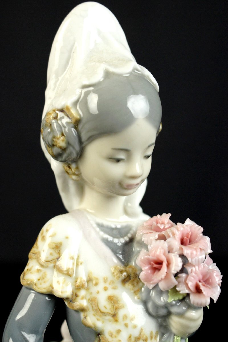 LLADRO リヤドロ フィギュリン『バレンシアの少女』陶器人形 資産家所有品 【09R18】_画像8