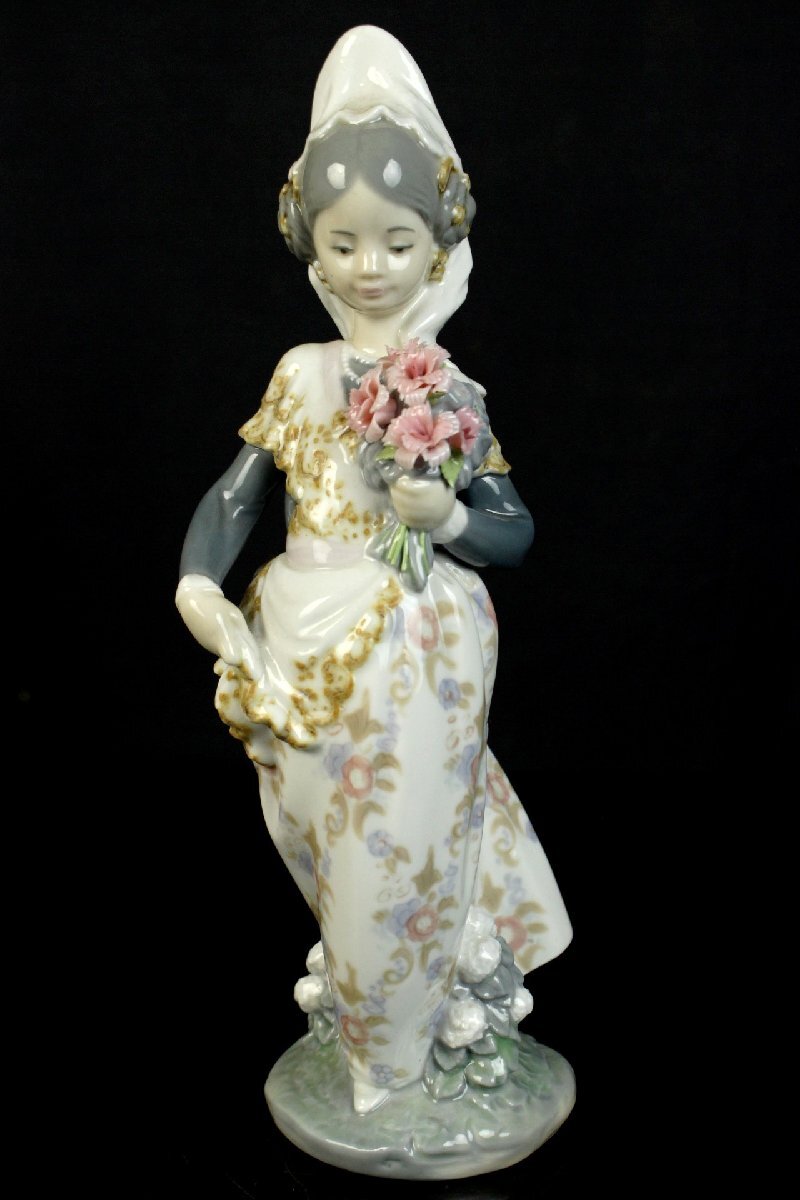 LLADRO リヤドロ フィギュリン『バレンシアの少女』陶器人形 資産家所有品 【09R18】_画像6