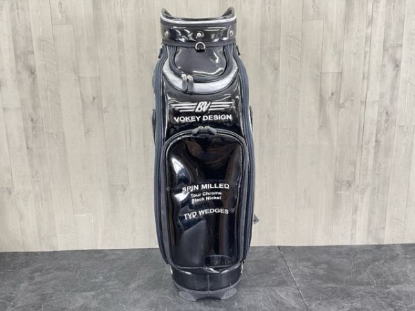 タイトリスト Titleist VOKEY DESIGN 5分割 キャディバッグ CBVW10 エナメル ボーケイ デザイン ブラック ゴルフバッグ/56747_画像2