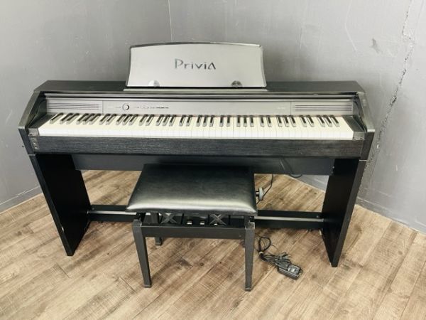 カシオ プリヴィア 88鍵盤 電子ピアノ PX-750BK CASIO Privia 電源アダプター 譜面立て 高低自在イス付 手渡し歓迎 関東のみ発送/71046_画像1