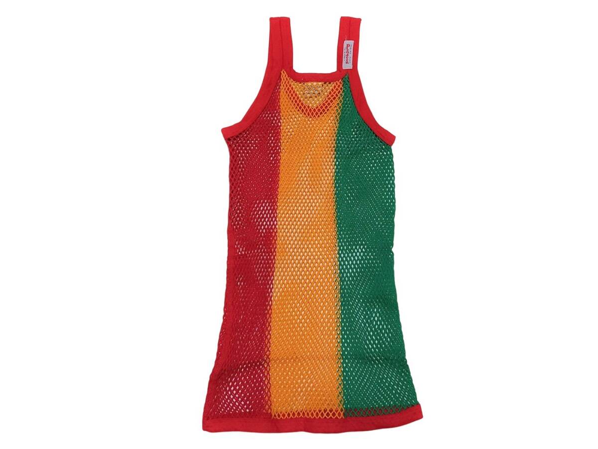 【送料無料】レゲエ網シャツ THE ORIGINAL ENGLISH MESH VEST アミシャツ REGGAE JAMAICA ジャマイカ / RASTA ラスタカラー Mサイズ_画像2