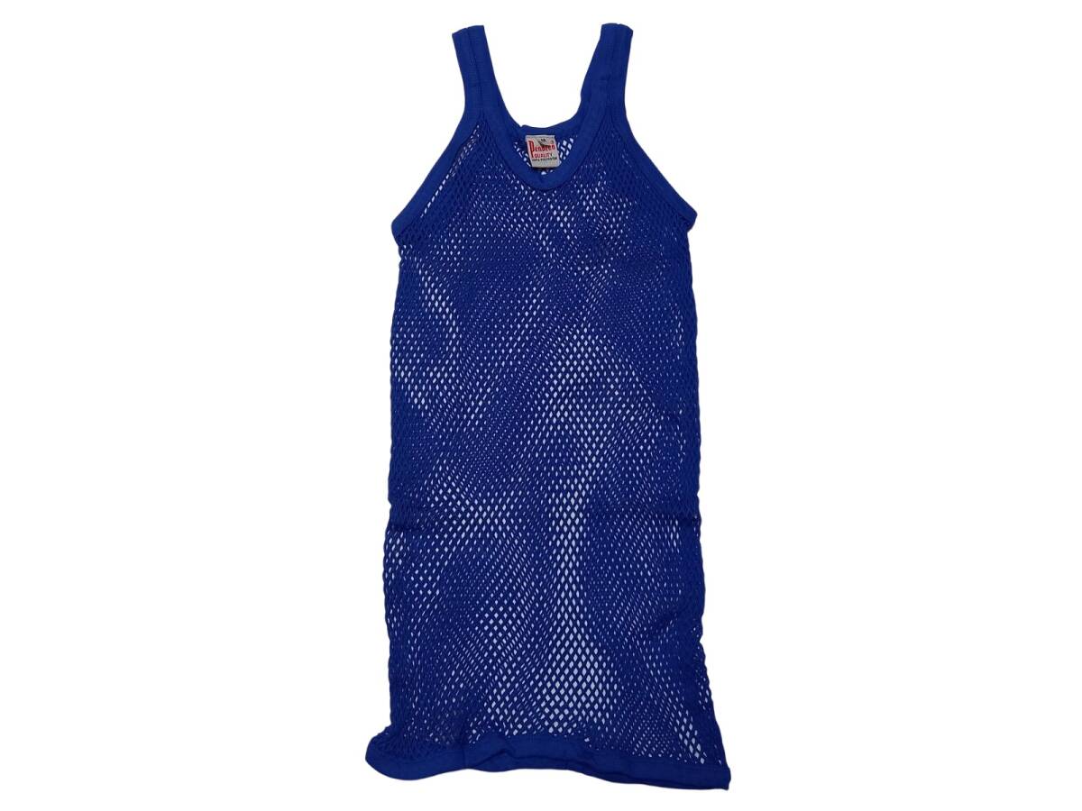 【送料無料】レゲエ網シャツ THE ORIGINAL ENGLISH MESH VEST アミシャツ REGGAE JAMAICA ジャマイカ / BLUE ブルー 青 Lサイズ