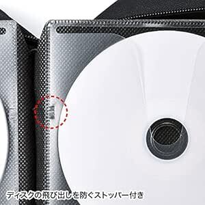サンワサプライ(Sanwa Supply) ポリプロピレン DVD・CDセミハードケース(96枚収納・ブラック) FCD-WL96_画像4