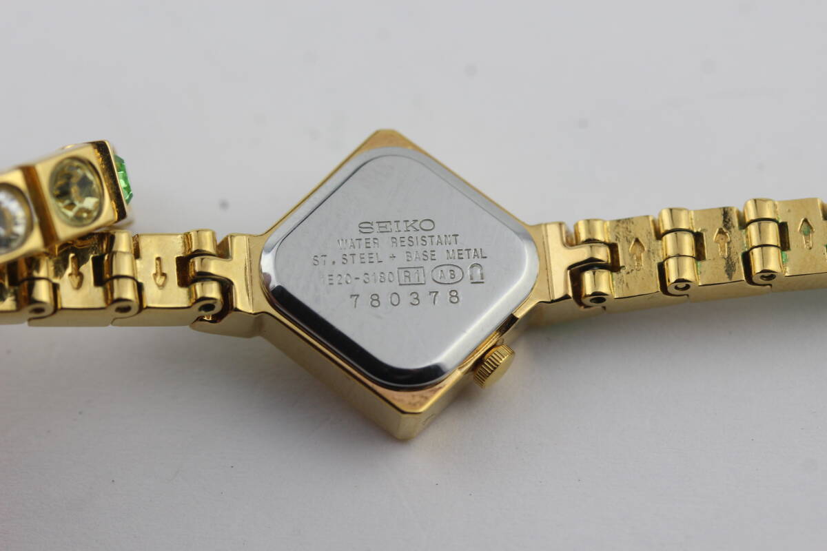 SEIKO セイコー レディース腕時計 1E20-3180 ラインストーン カットガラス_画像6