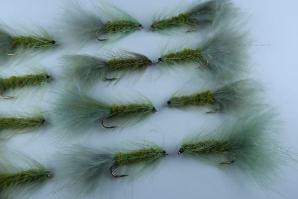  конечный продукт fly Woolly Bugger Olive #8 1 2 шт (135)