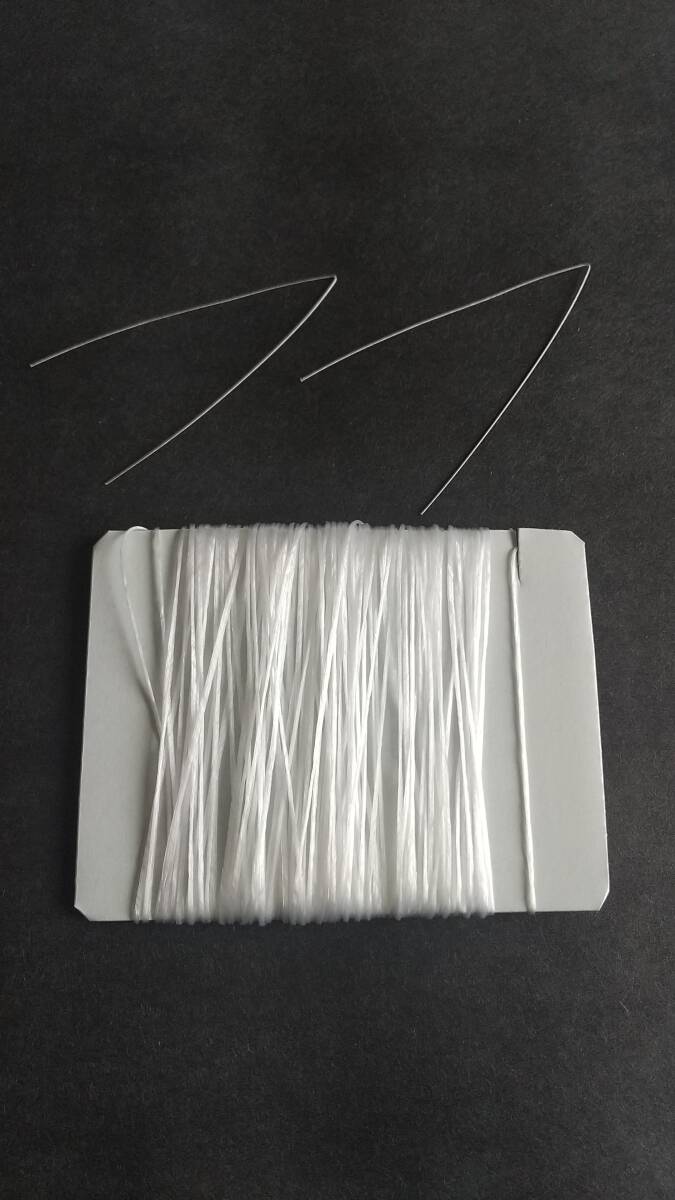 オペロンゴム 白 水晶の線 １０ｍ 針2本付き パワーストーンブレスレット 等用 送料￥８４ 複数可の画像1