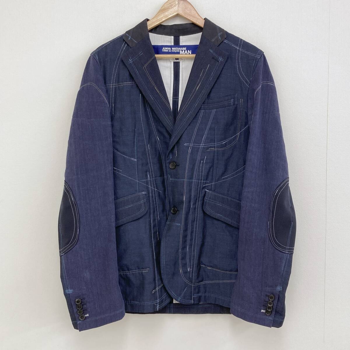 AD2020 JUNYA WATANABE MAN ステッチ パッチワーク インディゴ ジャケット ジュンヤワタナベ コムデギャルソン archive 4010139