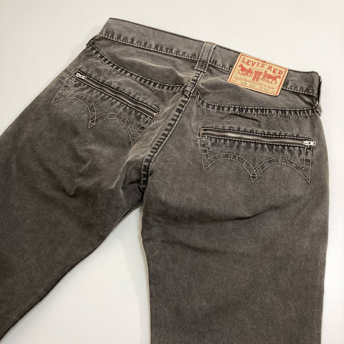 LEVI'S RED 2003ss 07M S03 メキシカンブーツカット ブラックツイル デニムパンツ W34 リーバイスレッド クロアチア製 archive 4010137_画像3