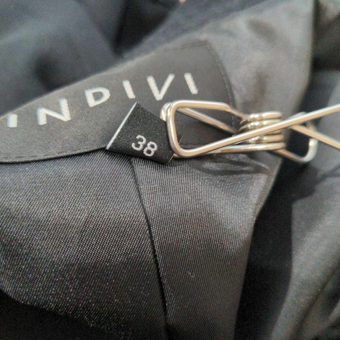 INDIVI インディヴィ 【日本製】 スタンドカラースレンダーコート 黒 38
