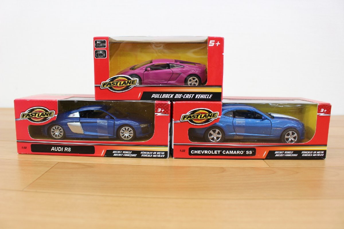 ■現状品■ FASTLANE/トイザらス ライセンスカー 「1/43 LAMBORGHINI」「1/32 AUDI」「1/32 CHEVROLET」 3点セット 箱傷み (2733081)の画像3