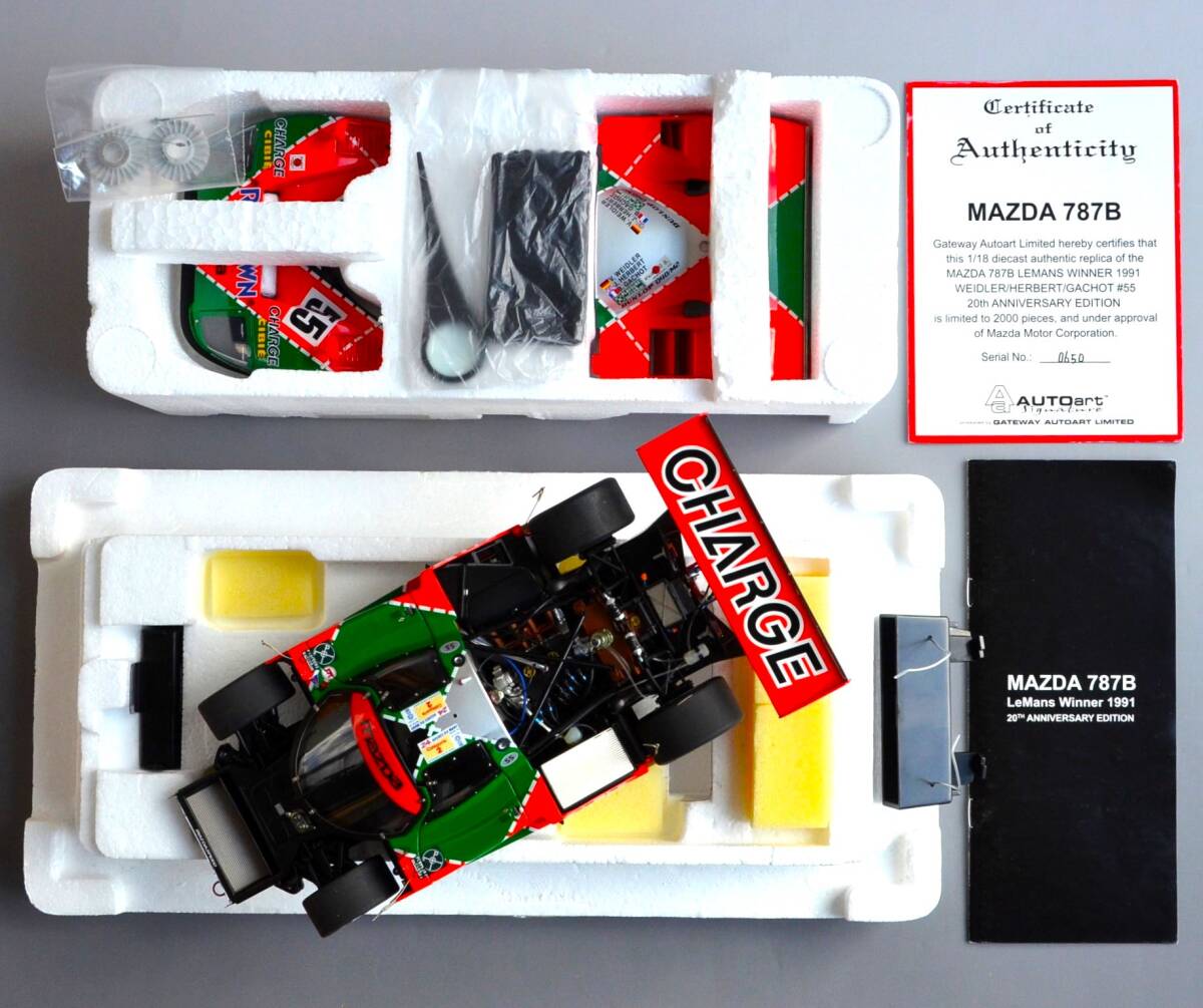 MAZDA 787B LE Mans Winner 1991 20th Aniversary EDITION 元箱付 AUTO art signature オートアート　１／１８ シリアルナンバー　美品_未使用に近い状態です