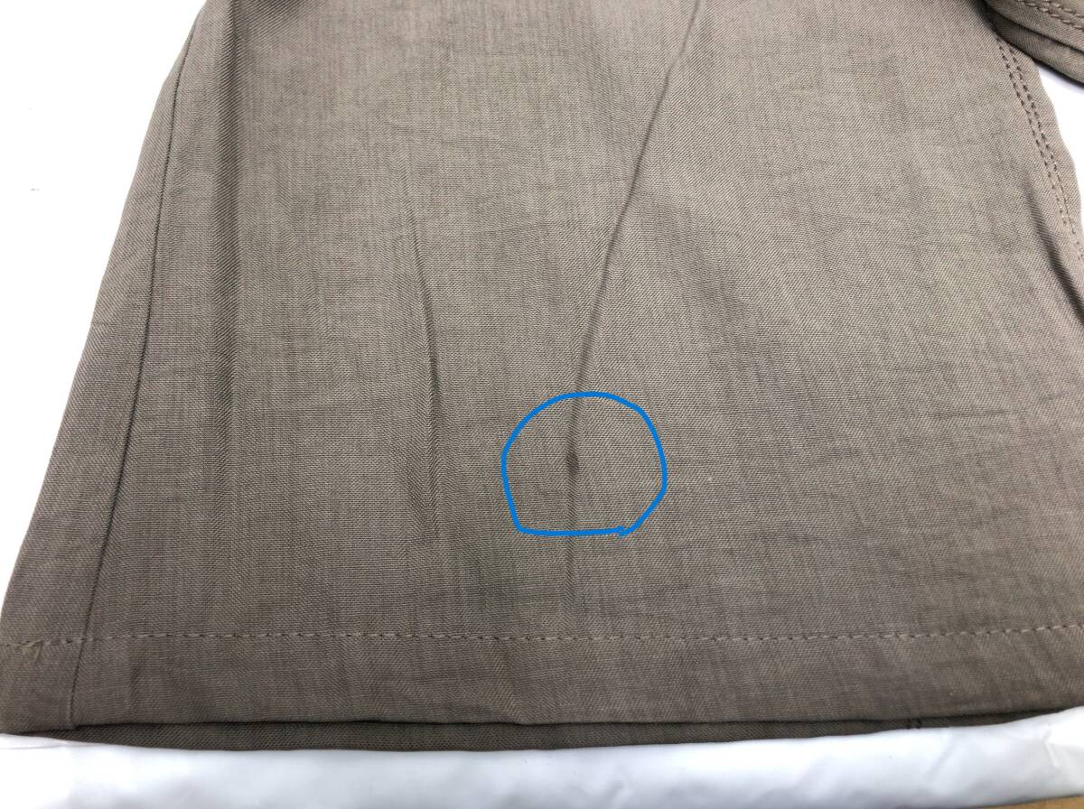 FRAGILE 紐編み込み パンツ レディース 38 カーキ ブラウン フラジール 三陽商会 24032001_右足後ろ側の裾に小さな汚れあり。