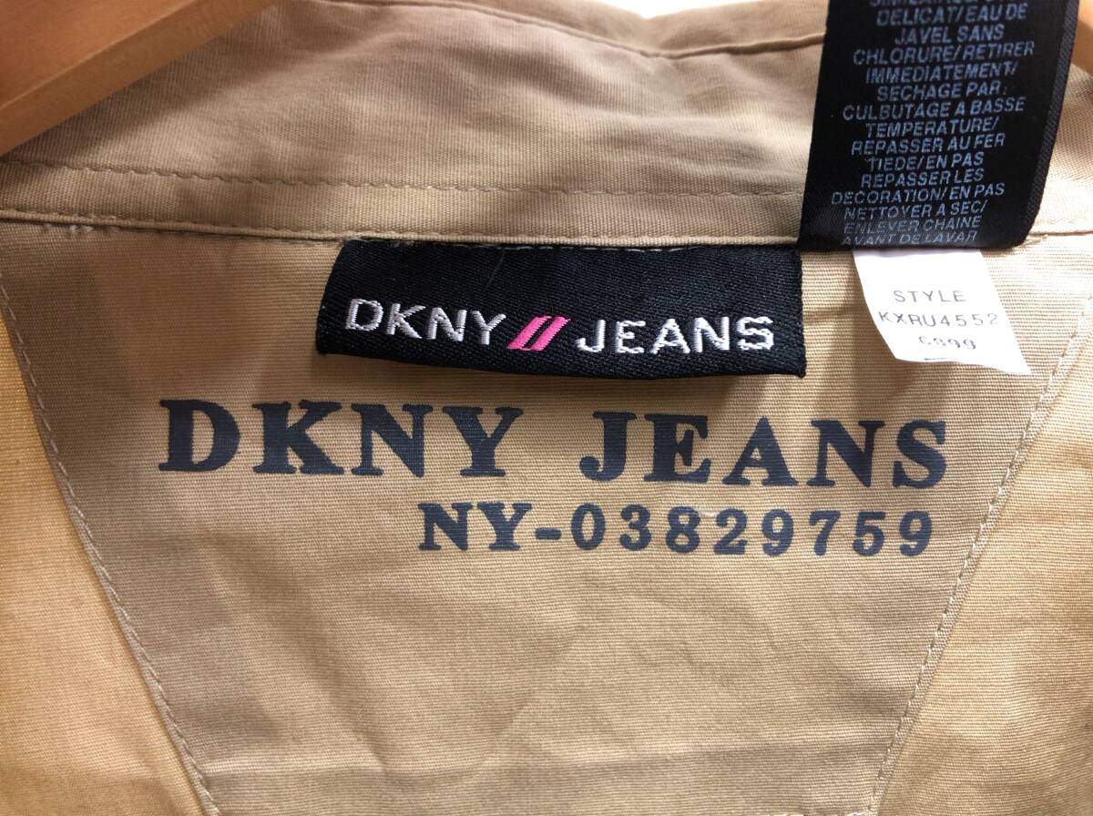 DKNY JEANS long sleeve shirt V neck lady's M light brown Donna Karan New York 24032001