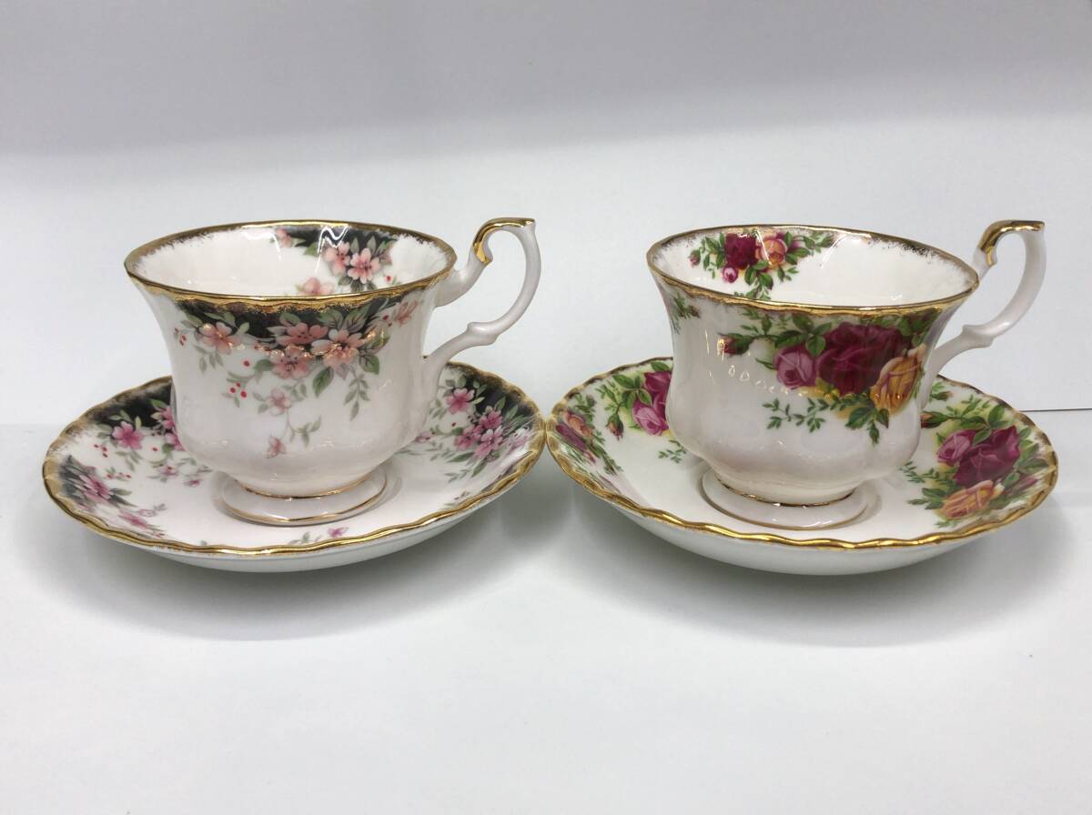 ROYAL ALBERT ティーカップ&ソーサー セット ホワイト 花柄 CHOICE チョイス オールドカントリーローズ ロイヤルアルバート 240321_画像1