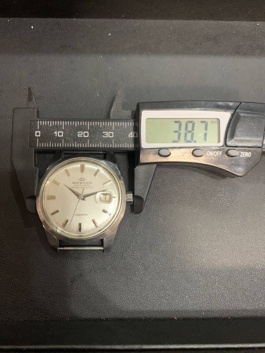 ⑤モバード MOVADO kingmatic 自動巻き メンズ 銀文字盤 稼働品 腕時計の画像7