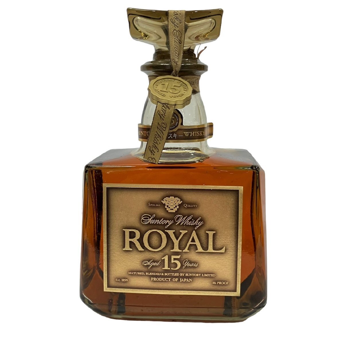 KS 未開栓 大阪府内限定発送 SUNTORY ROYAL サントリー ロイヤル ウィスキー 15年 ゴールドラベル 750ml 43% 箱付 古酒の画像2