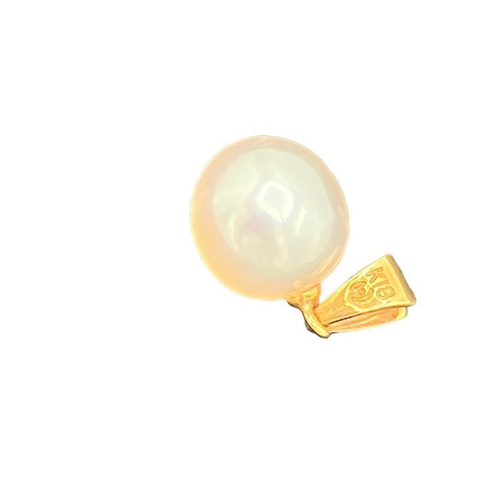 KS USED TASAKI 田崎 パール ネックレス トップ K18 金 真珠 アクセサリー ペンダント 刻印 1.26ｇ 8.5mm レディース ジュエリーの画像3